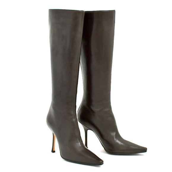 Jimmy Choo London Brown Knee High Zip Boots - Picture 1 of 8